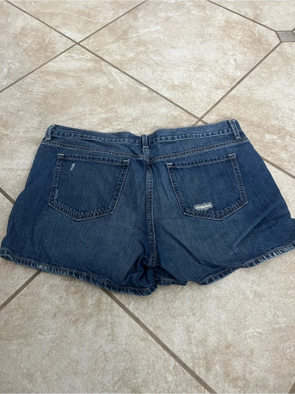 Old Navy Dark Blue Distressed Denim Shorts